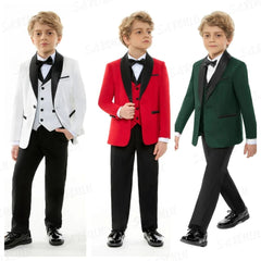 Top Quality Four Pieces Suit For Boys HH007 Coat Vest Pants Bow Tie Smart Elegant Party School Performance Costumes - SHOWLU FASHION STORE