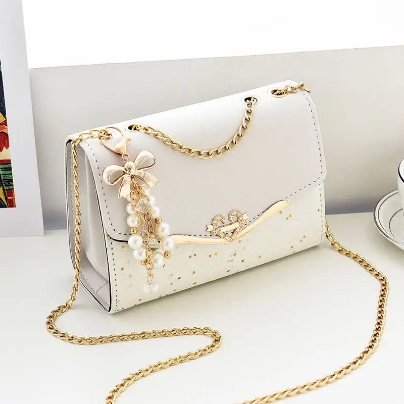 Trendy Fashion Ladies Crossbody Small Square Bag Girls Shoulder Bag Cross Square Tassel Pendant Sequin Embellished PU Polyester - SHOWLU FASHION STORE