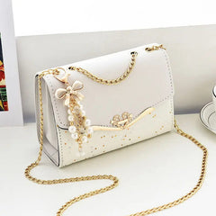 Trendy Fashion Ladies Crossbody Small Square Bag Girls Shoulder Bag Cross Square Tassel Pendant Sequin Embellished PU Polyester - SHOWLU FASHION STORE