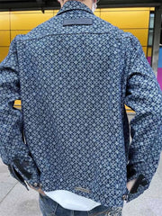 Trendy Spring and Autumn Full Printed Couple Coat Denim Jacket - SHOWLU FASHION STORE