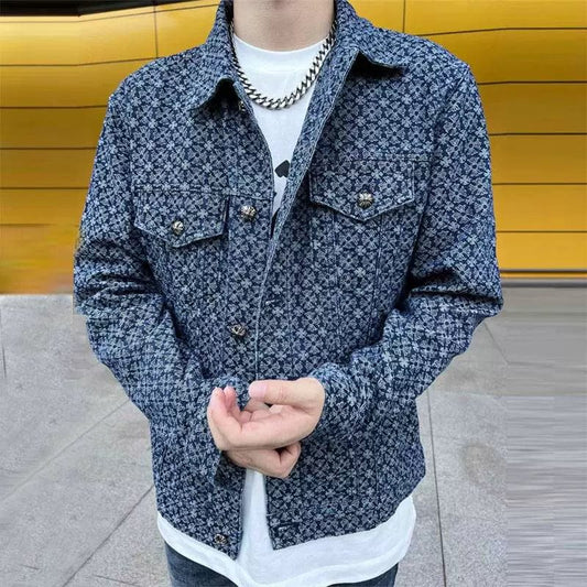 Trendy Spring and Autumn Full Printed Couple Coat Denim Jacket - SHOWLU FASHION STORE