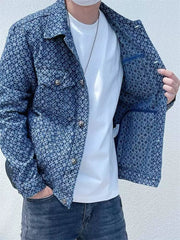 Trendy Spring and Autumn Full Printed Couple Coat Denim Jacket - SHOWLU FASHION STORE