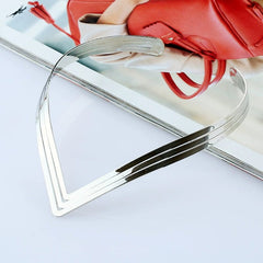 Unique Fake Collar Glossy European and American Style Necklace Metal Collar - SHOWLU FASHION STORE