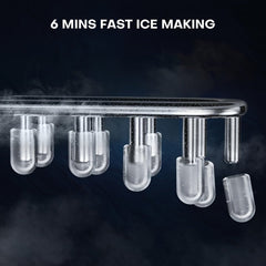 Upstreman Y90 Countertop Ice Maker, Self - Cleaning Ice Cube Maker Machine, Max 26Lbs/Day, 9 Ice Cubes Ready in 6 Mins, Portable Bullet Ice Maker for Home - SHOWLU FASHION STORE