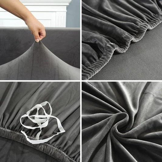 Velvet Sofa Cover Thick Elastic 1/2/3/4 Seater Sofa Cover for Living Room Velvet Plush L Shaped Corner Sofa Cover Couch Cover - SHOWLU FASHION STORE