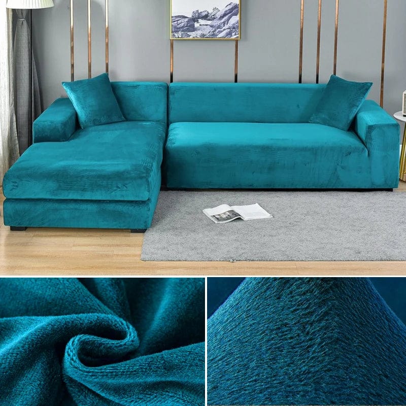 Velvet Sofa Cover Thick Elastic 1/2/3/4 Seater Sofa Cover for Living Room Velvet Plush L Shaped Corner Sofa Cover Couch Cover - SHOWLU FASHION STORE