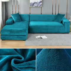 Velvet Sofa Cover Thick Elastic 1/2/3/4 Seater Sofa Cover for Living Room Velvet Plush L Shaped Corner Sofa Cover Couch Cover - SHOWLU FASHION STORE