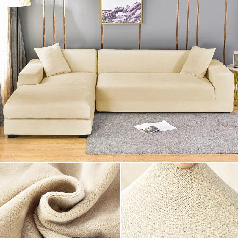 Velvet Sofa Cover Thick Elastic 1/2/3/4 Seater Sofa Cover for Living Room Velvet Plush L Shaped Corner Sofa Cover Couch Cover - SHOWLU FASHION STORE