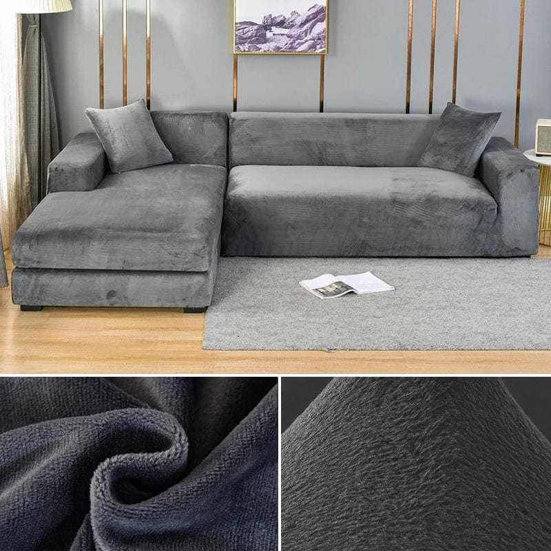 Velvet Sofa Cover Thick Elastic 1/2/3/4 Seater Sofa Cover for Living Room Velvet Plush L Shaped Corner Sofa Cover Couch Cover - SHOWLU FASHION STORE