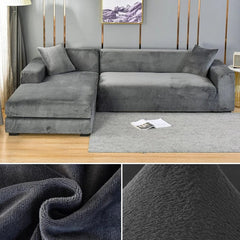 Velvet Sofa Cover Thick Elastic 1/2/3/4 Seater Sofa Cover for Living Room Velvet Plush L Shaped Corner Sofa Cover Couch Cover - SHOWLU FASHION STORE