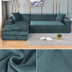 Velvet Sofa Cover Thick Elastic 1/2/3/4 Seater Sofa Cover for Living Room Velvet Plush L Shaped Corner Sofa Cover Couch Cover - SHOWLU FASHION STORE