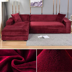 Velvet Sofa Cover Thick Elastic 1/2/3/4 Seater Sofa Cover for Living Room Velvet Plush L Shaped Corner Sofa Cover Couch Cover - SHOWLU FASHION STORE