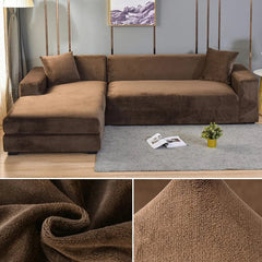 Velvet Sofa Cover Thick Elastic 1/2/3/4 Seater Sofa Cover for Living Room Velvet Plush L Shaped Corner Sofa Cover Couch Cover - SHOWLU FASHION STORE