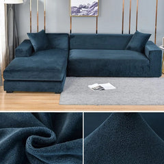 Velvet Sofa Cover Thick Elastic 1/2/3/4 Seater Sofa Cover for Living Room Velvet Plush L Shaped Corner Sofa Cover Couch Cover - SHOWLU FASHION STORE