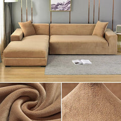 Velvet Sofa Cover Thick Elastic 1/2/3/4 Seater Sofa Cover for Living Room Velvet Plush L Shaped Corner Sofa Cover Couch Cover - SHOWLU FASHION STORE