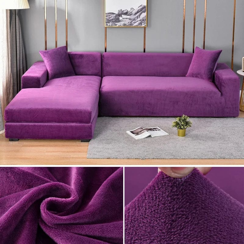 Velvet Sofa Cover Thick Elastic 1/2/3/4 Seater Sofa Cover for Living Room Velvet Plush L Shaped Corner Sofa Cover Couch Cover - SHOWLU FASHION STORE