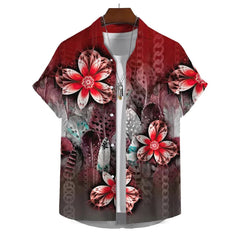 Vibrant 3D Floral Printed Shirt - SHOWLU FASHION STORE