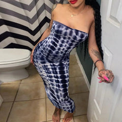 Vibrant Tie - Dye Off - Shoulder Dress - SHOWLU FASHION STORE