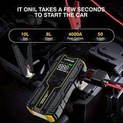 VoltSurge Car Jump Starter with Air Compressor is a Portable 4000A car Battery Suitable for10 L Gasoline or 8 L Diesel Vehicles. This Portable car Jump Starter Features a 150 PSI Inflator - SHOWLU FASHION STORE