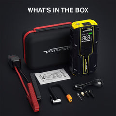 VoltSurge Car Jump Starter with Air Compressor is a Portable 4000A car Battery Suitable for10 L Gasoline or 8 L Diesel Vehicles. This Portable car Jump Starter Features a 150 PSI Inflator - SHOWLU FASHION STORE