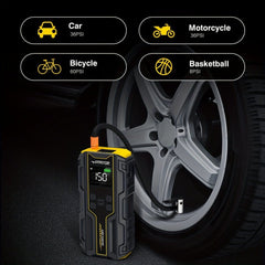 VoltSurge Car Jump Starter with Air Compressor is a Portable 4000A car Battery Suitable for10 L Gasoline or 8 L Diesel Vehicles. This Portable car Jump Starter Features a 150 PSI Inflator - SHOWLU FASHION STORE