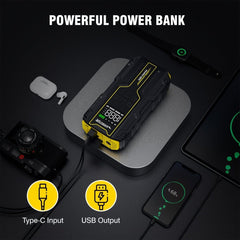 VoltSurge Car Jump Starter with Air Compressor is a Portable 4000A car Battery Suitable for10 L Gasoline or 8 L Diesel Vehicles. This Portable car Jump Starter Features a 150 PSI Inflator - SHOWLU FASHION STORE