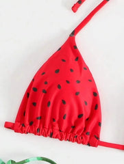 Watermelon Print Halter Micro Bikini - SHOWLU FASHION STORE