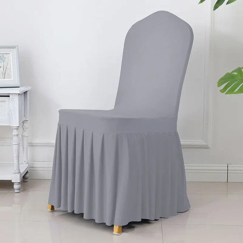 Wedding Chair Cover Party Decoration Spandex With Skirt Pleated Use Elastic Stretch Dining Luxury Birthday Hotel Banquet - SHOWLU FASHION STORE