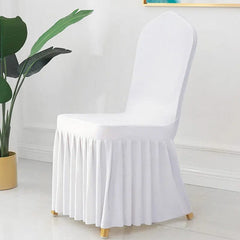Wedding Chair Cover Party Decoration Spandex With Skirt Pleated Use Elastic Stretch Dining Luxury Birthday Hotel Banquet - SHOWLU FASHION STORE