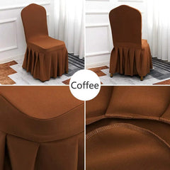 Wedding Chair Cover Party Decoration Spandex With Skirt Pleated Use Elastic Stretch Dining Luxury Birthday Hotel Banquet - SHOWLU FASHION STORE