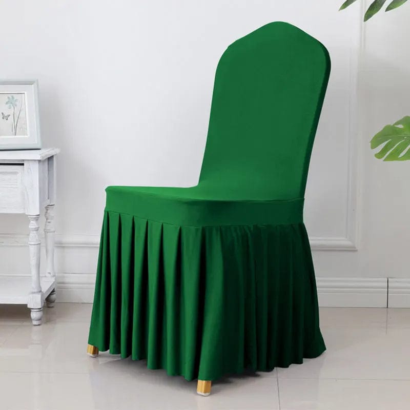 Wedding Chair Cover Party Decoration Spandex With Skirt Pleated Use Elastic Stretch Dining Luxury Birthday Hotel Banquet - SHOWLU FASHION STORE