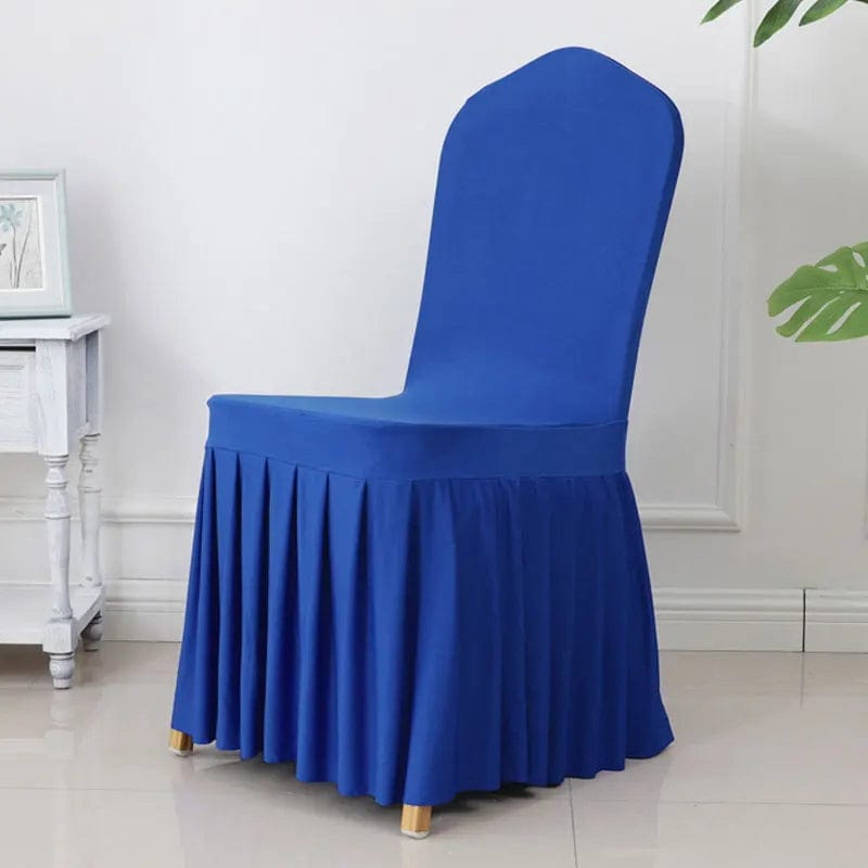 Wedding Chair Cover Party Decoration Spandex With Skirt Pleated Use Elastic Stretch Dining Luxury Birthday Hotel Banquet - SHOWLU FASHION STORE