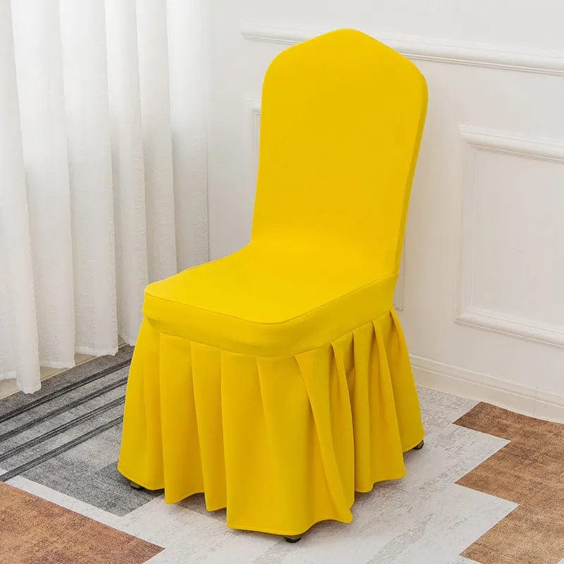 Wedding Chair Cover Party Decoration Spandex With Skirt Pleated Use Elastic Stretch Dining Luxury Birthday Hotel Banquet - SHOWLU FASHION STORE