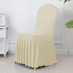 Wedding Chair Cover Party Decoration Spandex With Skirt Pleated Use Elastic Stretch Dining Luxury Birthday Hotel Banquet - SHOWLU FASHION STORE
