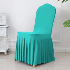 Wedding Chair Cover Party Decoration Spandex With Skirt Pleated Use Elastic Stretch Dining Luxury Birthday Hotel Banquet - SHOWLU FASHION STORE