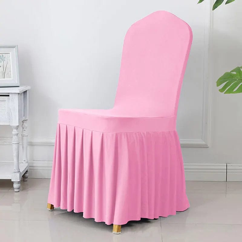 Wedding Chair Cover Party Decoration Spandex With Skirt Pleated Use Elastic Stretch Dining Luxury Birthday Hotel Banquet - SHOWLU FASHION STORE
