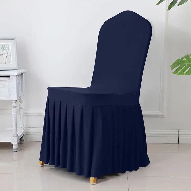 Wedding Chair Cover Party Decoration Spandex With Skirt Pleated Use Elastic Stretch Dining Luxury Birthday Hotel Banquet - SHOWLU FASHION STORE