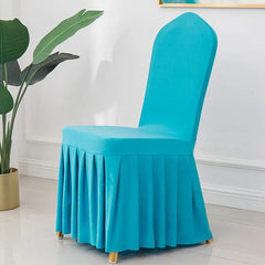 Wedding Chair Cover Party Decoration Spandex With Skirt Pleated Use Elastic Stretch Dining Luxury Birthday Hotel Banquet - SHOWLU FASHION STORE