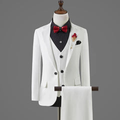 Wedding Suit For Boys Children White Jacket Vest Pants Bowtie 4PCS Photograph Suit Gentleman Kids Birthday Ceremony Costume - SHOWLU FASHION STORE