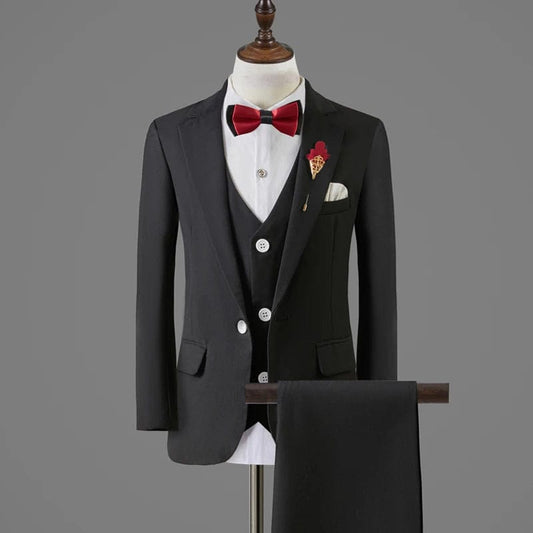 Wedding Suit For Boys Children White Jacket Vest Pants Bowtie 4PCS Photograph Suit Gentleman Kids Birthday Ceremony Costume - SHOWLU FASHION STORE