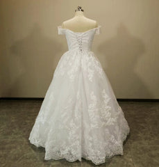 White Off the Shoulder Vestido De Noiva Wedding Dress Custom - made Plus Size Vestidos De Novia Bridal Tulle Mariage - SHOWLU FASHION STORE