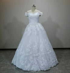 White Off the Shoulder Vestido De Noiva Wedding Dress Custom - made Plus Size Vestidos De Novia Bridal Tulle Mariage - SHOWLU FASHION STORE