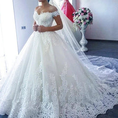 White Off the Shoulder Vestido De Noiva Wedding Dress Custom - made Plus Size Vestidos De Novia Bridal Tulle Mariage - SHOWLU FASHION STORE