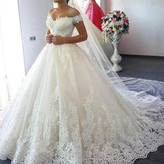 White Off the Shoulder Vestido De Noiva Wedding Dress Custom - made Plus Size Vestidos De Novia Bridal Tulle Mariage - SHOWLU FASHION STORE