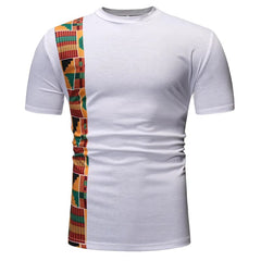 White Patchwork African Dashiki T Shirt - SHOWLU FASHION STORE