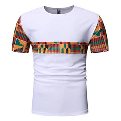 White Patchwork African Dashiki T Shirt - SHOWLU FASHION STORE