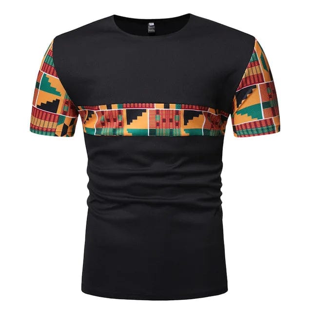 White Patchwork African Dashiki T Shirt - SHOWLU FASHION STORE