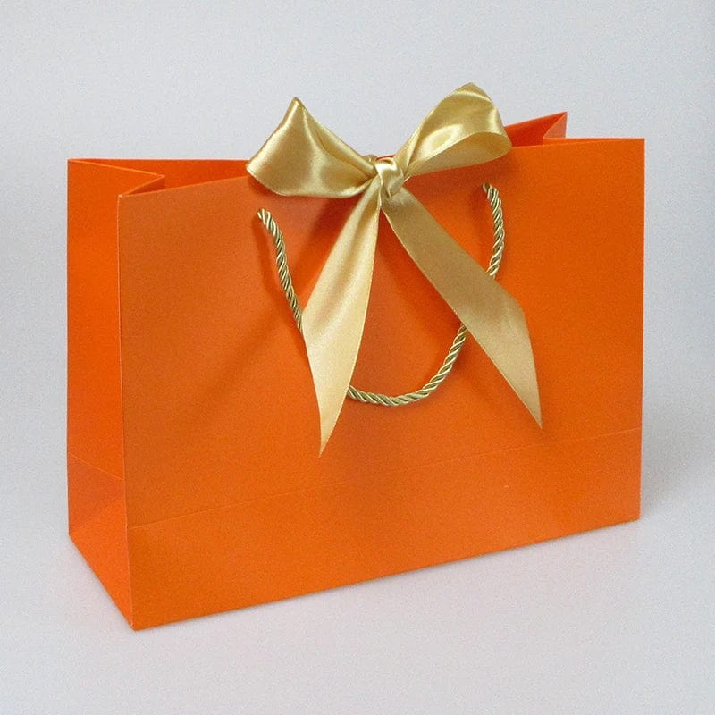 Wholesale Paper Gift Bags with Ribbon Bow Recycled Wedding Shopping Bags with Handles Clothing Cosmetic Jewelry Packaging Bags - SHOWLU FASHION STORE