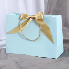 Wholesale Paper Gift Bags with Ribbon Bow Recycled Wedding Shopping Bags with Handles Clothing Cosmetic Jewelry Packaging Bags - SHOWLU FASHION STORE