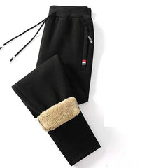 Winter Lambswool Warm Casual Pants Men's Fitness Jogging Sweatpants Male Solid Drawstring Bottoms Fleece Straight Trousers M - 5Xl - SHOWLU FASHION STORE